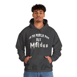 homme avec Hoodie je ne parle pas aux moldus gris foncé