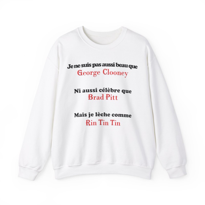 Sweat je ne suis pas aussi beau couleur blanc