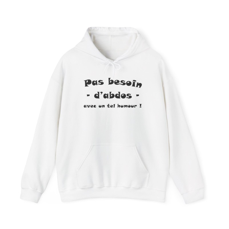 Hoodie pas besoin d'abdos blanc