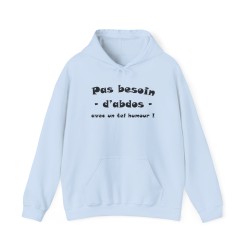 Hoodie pas besoin d'abdos bleu clair