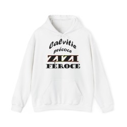 Hoodie blanc Calvitie précoce ZIZI féroce