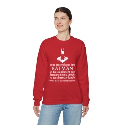 femme avec Sweat  je ne prétends pas être Batman rouge