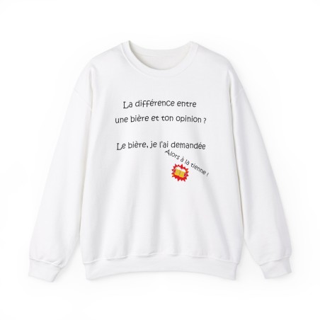 Sweat blanc la différence entre une bière et ton opinion