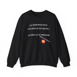 Sweat noir la différence entre une bière et ton opinion