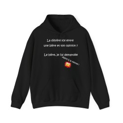 hoodie la différence entre une bière et ton opinion noir