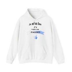 Hoodie Je m'en fou Blanc