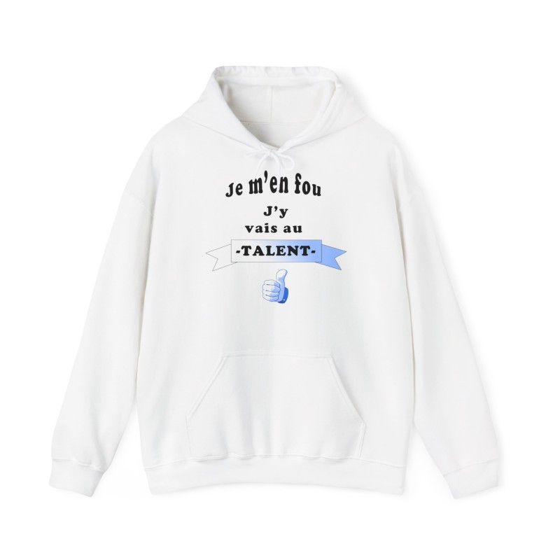 Hoodie Je m'en fou Blanc