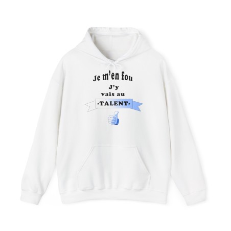 Hoodie Je m'en fou Blanc
