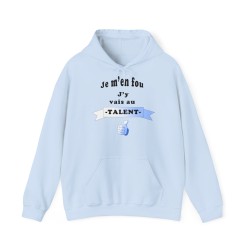 Hoodie Je m'en fou bleu ciel