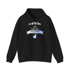 Hoodie Je m'en fou noir