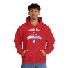 homme avec Hoodie Je m'en fou rouge