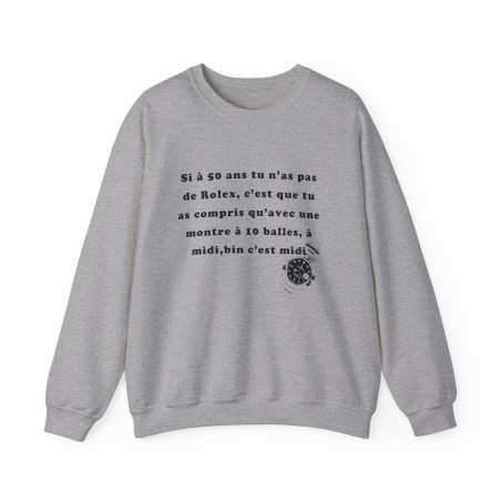 Sweat si à 50 ans tu n'as pas de Rolex gris