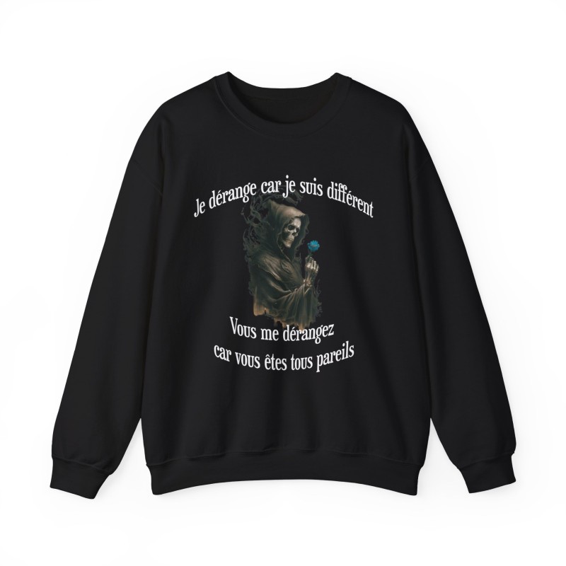 Sweat Skull Je vous dérange couleur noir