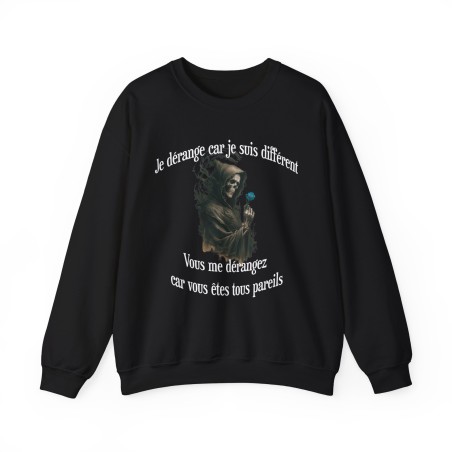 Sweat Skull Je vous dérange couleur noir