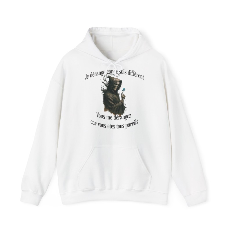 Hoodie Skull Je vous dérange couleur Blanc
