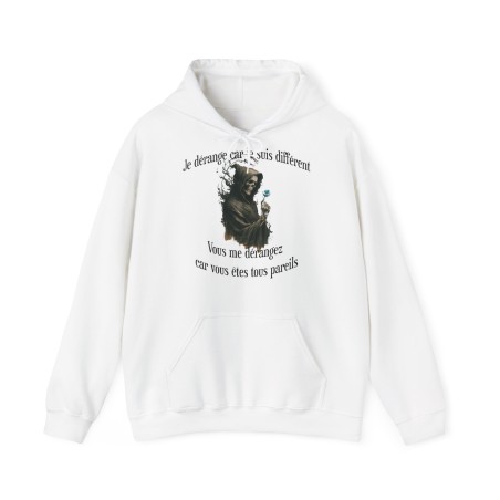 Hoodie Skull Je vous dérange couleur Blanc