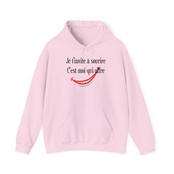 Hoodie je t'invite à sourire rose