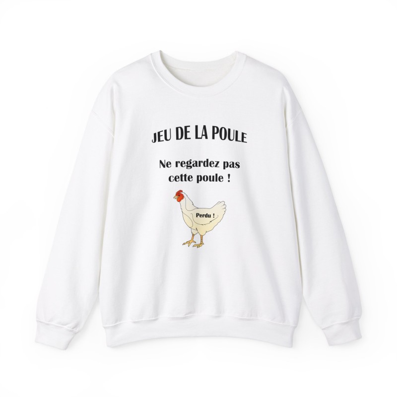 sweat jeu de la poule blanc
