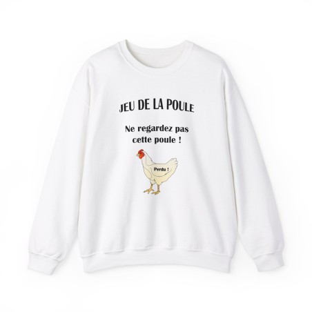 sweat jeu de la poule blanc