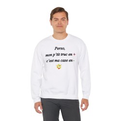 homme avec Sweat Perso, mon p'tit truc en plus blanc