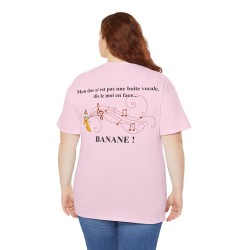 Femme avec T-shirt rose mon dos n'est pas une boite vocale.