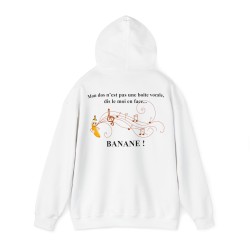 Hoodie mon dos n'est pas une boite vocale blanc