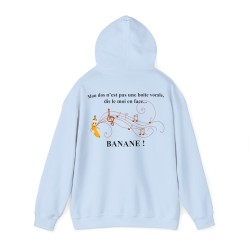 Hoodie mon dos n'est pas une boite vocale bleu ciel
