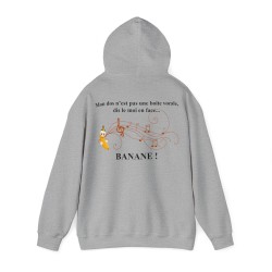 Hoodie mon dos n'est pas une boite vocale gris