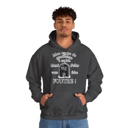 homme avec Hoodie mon temps de gentillesse à expiré gris foncé