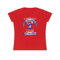 Tshirt rouge Je suis née ... Stitch