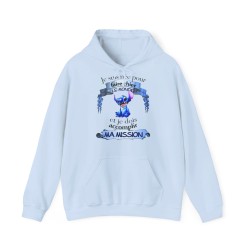 Hoodie Bleu clair Je suis née pour faire chier avec Stitich