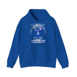 Hoodie Royal Je suis née pour faire chier avec Stitich
