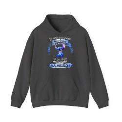 Hoodie Gris foncé Je suis née pour faire chier avec Stitich