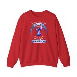 Sweat rouge Je suis née pour faire chier avec Stitich