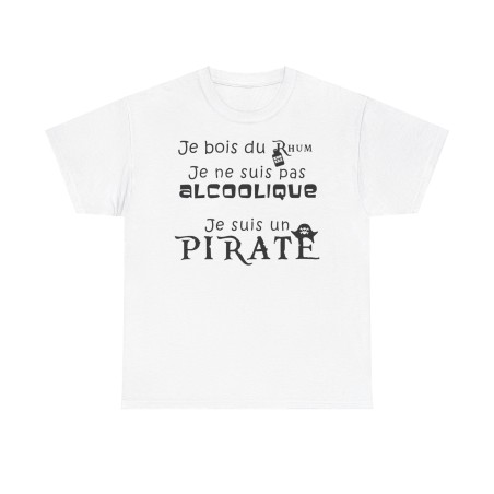 Tshirt blanc je bois du rhum