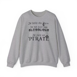 Sweat je bois du rhum pirate gris