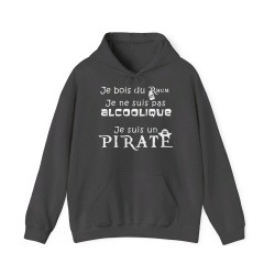Hoodie je bois du rhum pirate gris foncé