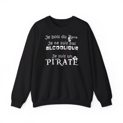 Sweat je bois du rhum pirate noir