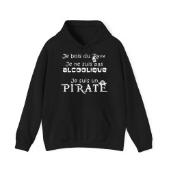 Hoodie je bois du rhum pirate noir