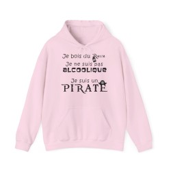 Hoodie je bois du rhum pirate rose