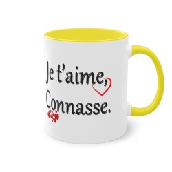 Mug je t'aime, Connasse. jaune