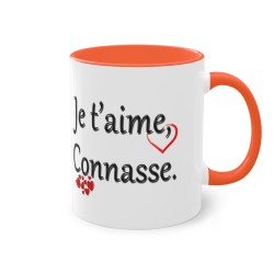 Mug je t'aime, Connasse. orange