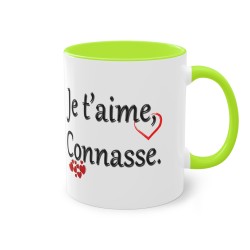 Mug je t'aime, Connasse. vert clair