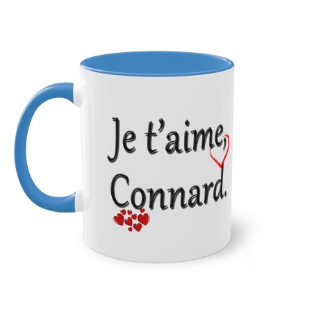 Mug je t'aime connard bleu ciel
