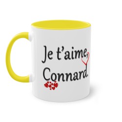 Mug je t'aime connard jaune