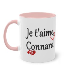 Mug je t'aime connard rose