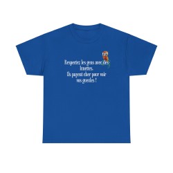 T-shirt respectez les gens avec des lunettes bleu royal