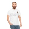 homme avec T-shirt respectez les gens avec des lunettes blanc