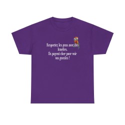 T-shirt respectez les gens avec des lunettes violet