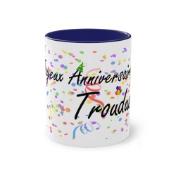 Mug Joyeux anniversaire Trouduc bleu foncé